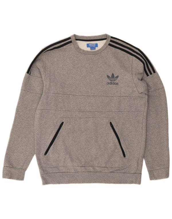 Ανδρικό φούτερ Adidas Jumper με μεγάλο γκρι βαμβακερό φούτερ