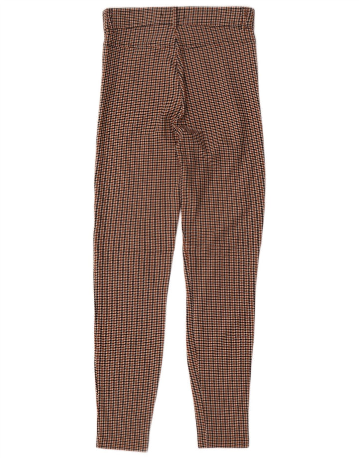 Zara Γυναικείο Slim Casual Παντελόνι Μεσαίο W28 L28 Καφέ Houndstooth