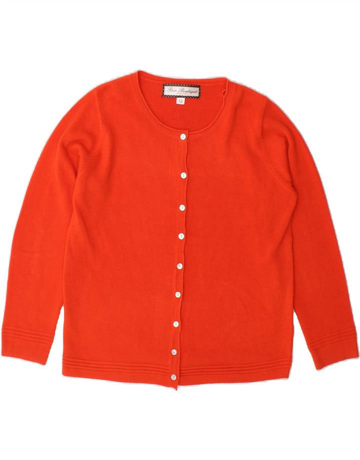 VINTAGE Womens Cardigan Sweater UK 12 Medium Orange Acrylic Vintage Vintage and Second-Hand Vintage from Messina Hembry 