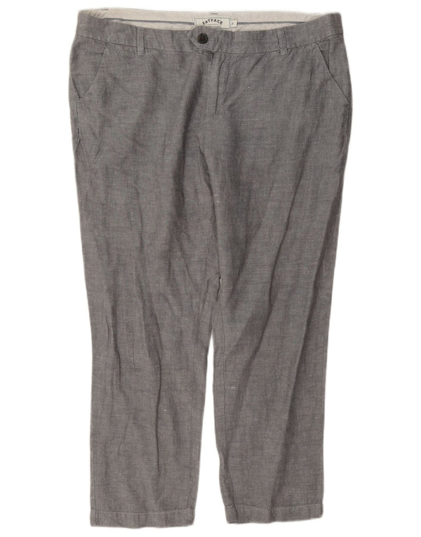 Fat Face Γυναικεία Crop Slim Παντελόνι Chino UK 14 Large W36 L26 Grey Len