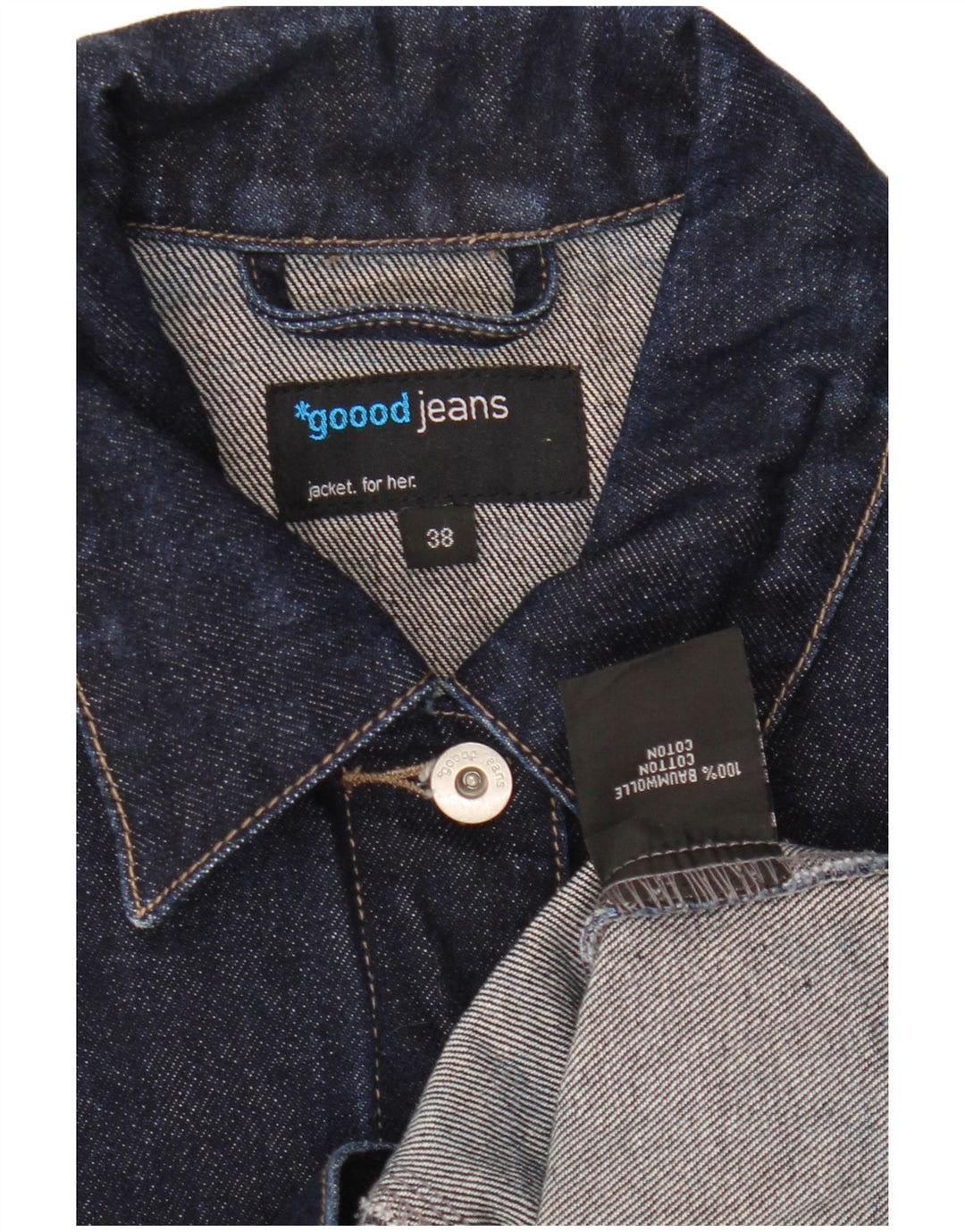 VINTAGE Γυναικείο Τζιν Μπουφάν EU 38 Medium Navy Blue Cotton