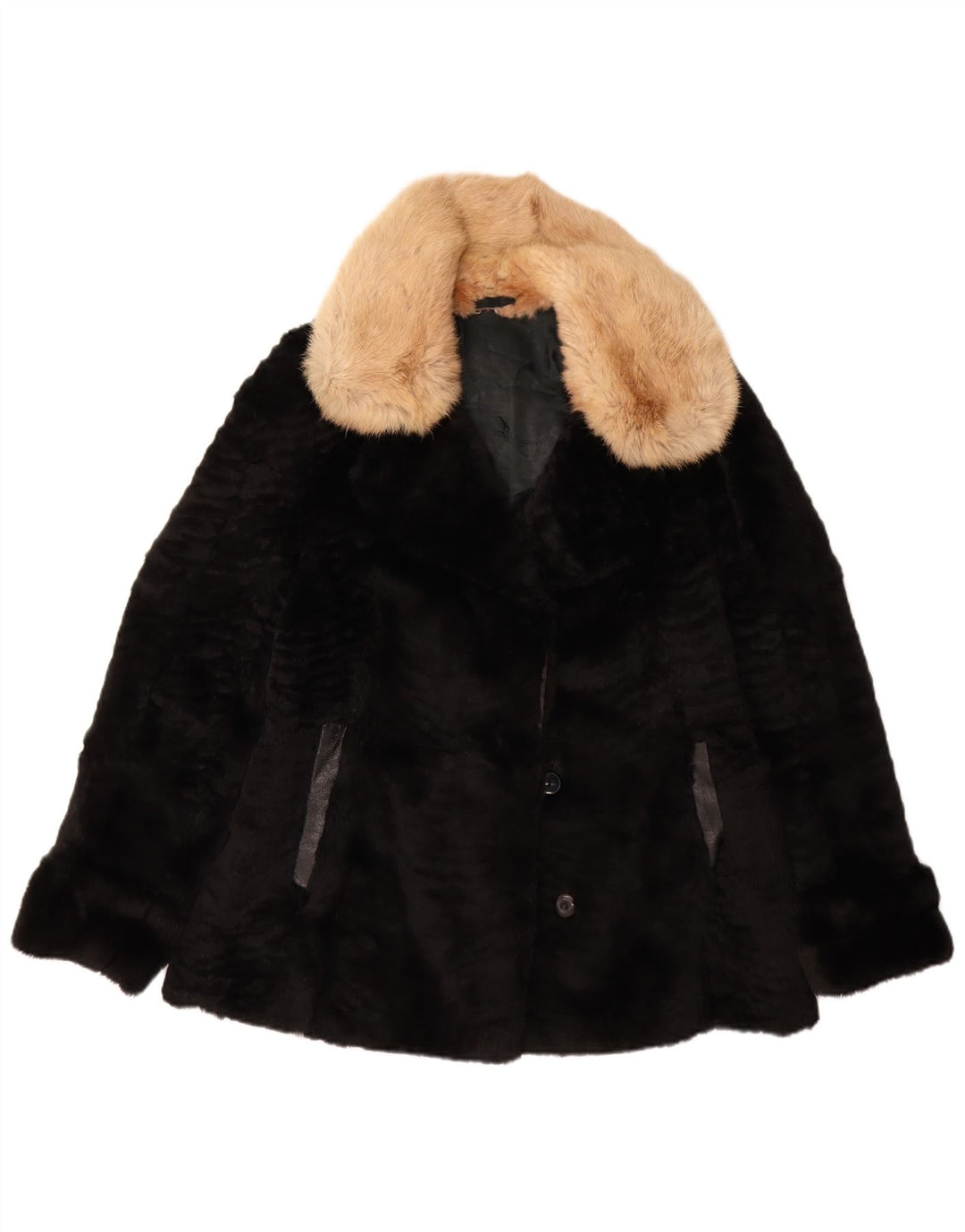 VINTAGE Γυναικείο Μπουφάν UK 14 Medium Μαύρο