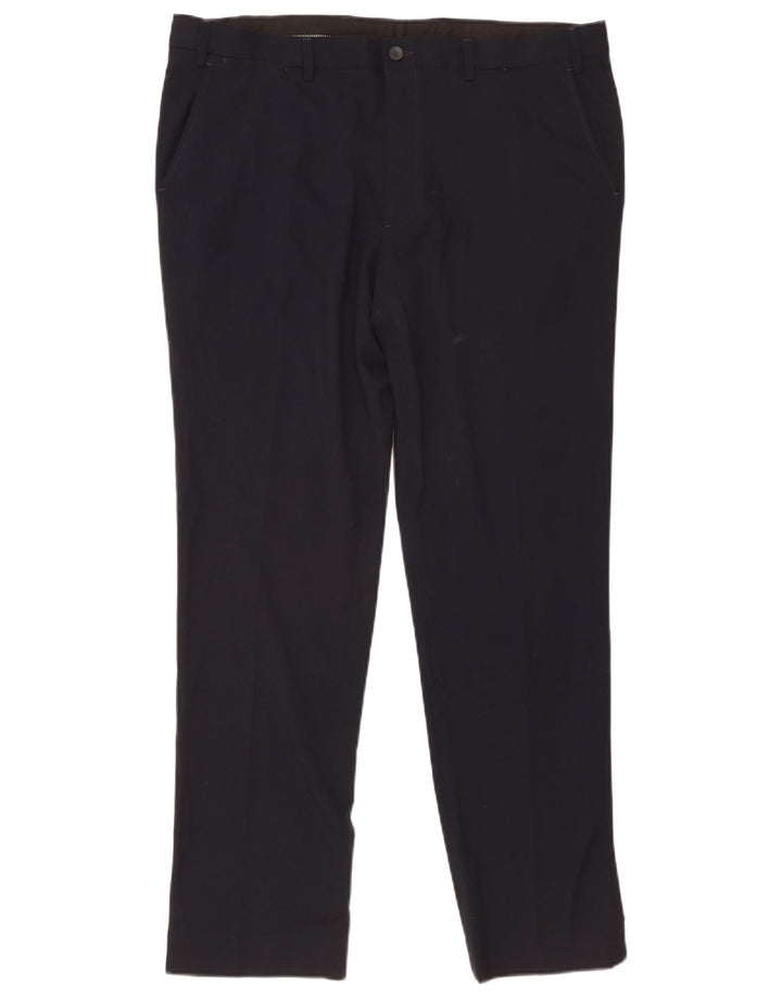 Ανδρικό παντελόνι Chino Marks & Spencer W40 L33 Navy Blue Polyester