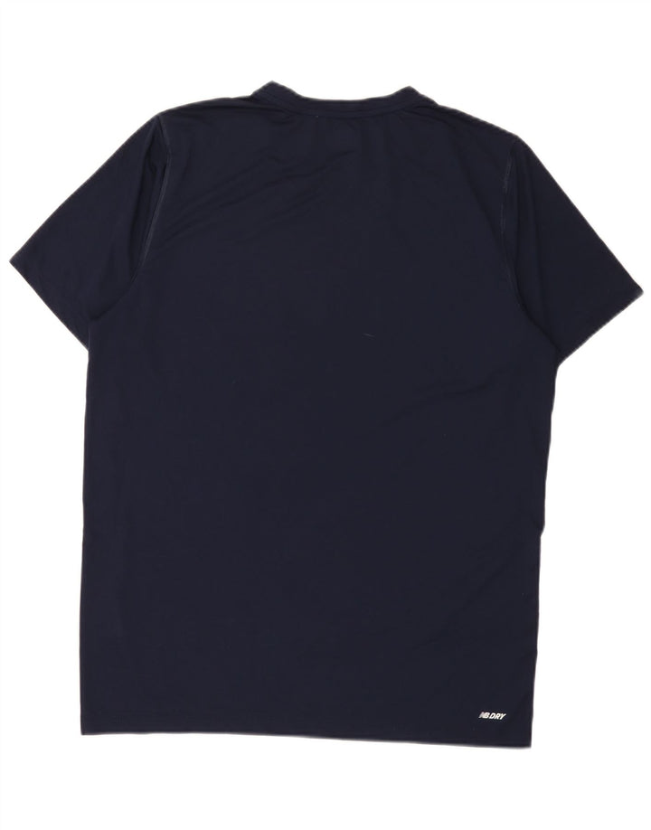 Ανδρικό γραφικό T-Shirt New Balance Top Large Navy Blue Polyester