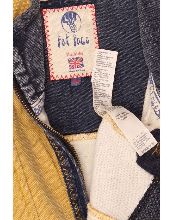 Ανδρικό φούτερ με λαιμόκοψη με φερμουάρ προσώπου 2XL, κίτρινο βαμβακερό