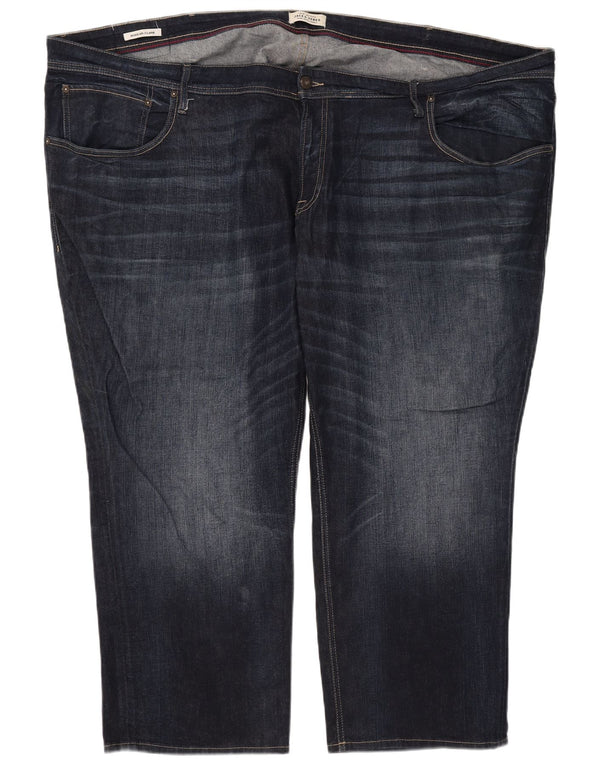 Jack & Jones Mens Clark Regular Straight Jeans W56 L30 Navy Blue Cotton