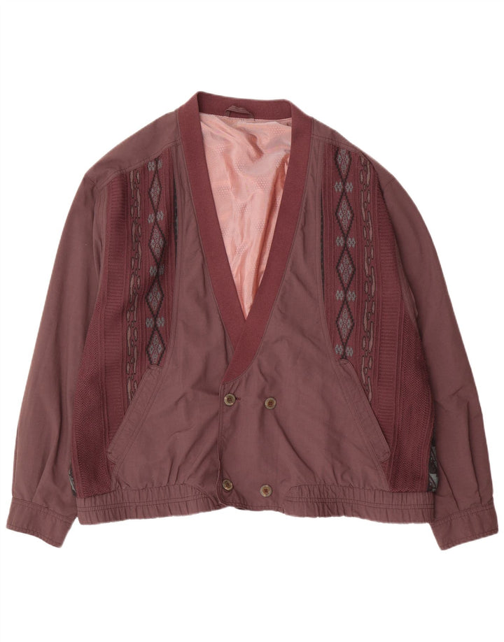 Vintage Ανδρικό Διπλό Μπουφάν Bomber IT 54 2XL Purple Geometric