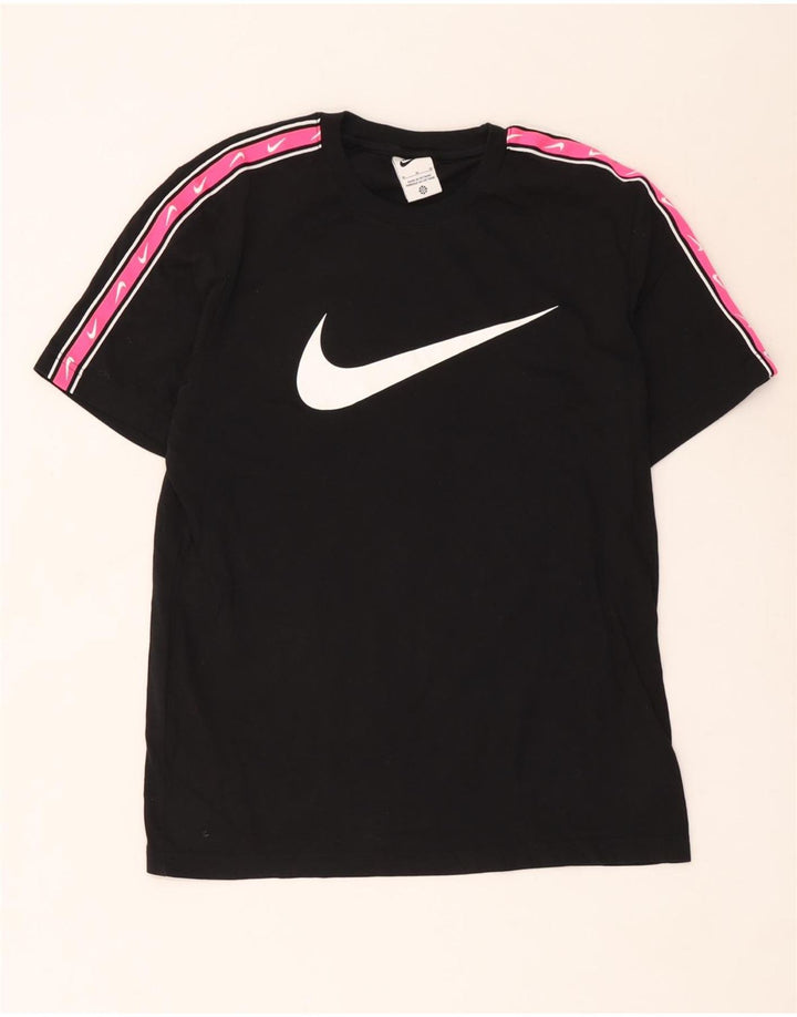 Ανδρικό γραφικό μπλουζάκι Nike, μεσαίο μαύρο χρώμα, βαμβακερό