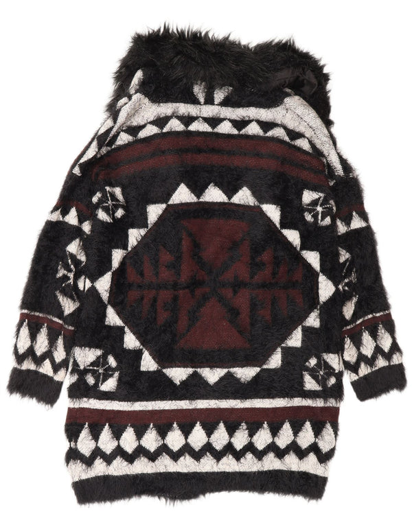Topshop Γυναικεία Ζακέτα Longline UK 8 Small Black Geometric