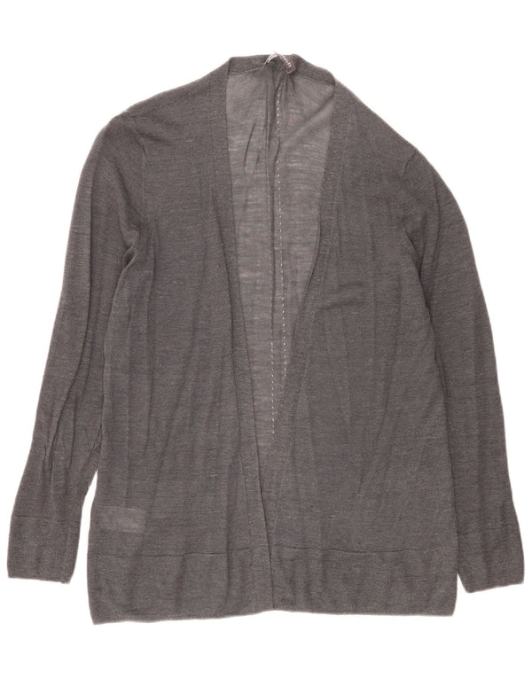 Laura Ashley Γυναικείο Longline Open Cardigan πουλόβερ UK 16 Large Grey Ramie