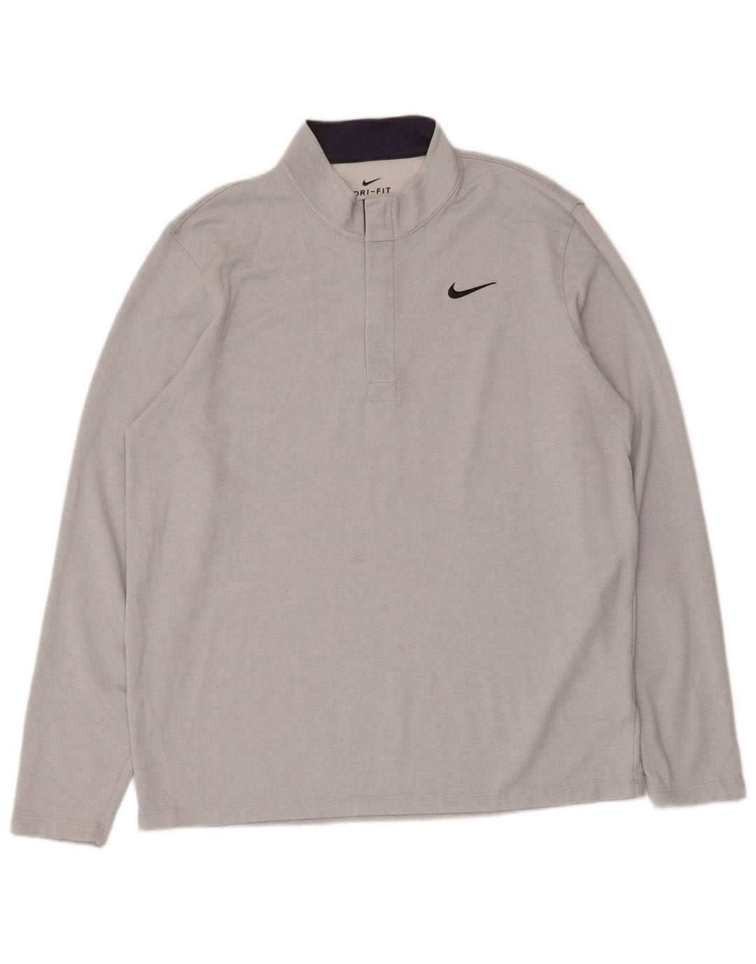 Ανδρική φόρμα Nike Dri Fit Standard πουλόβερ με φερμουάρ στο επάνω μέρος Large Grey