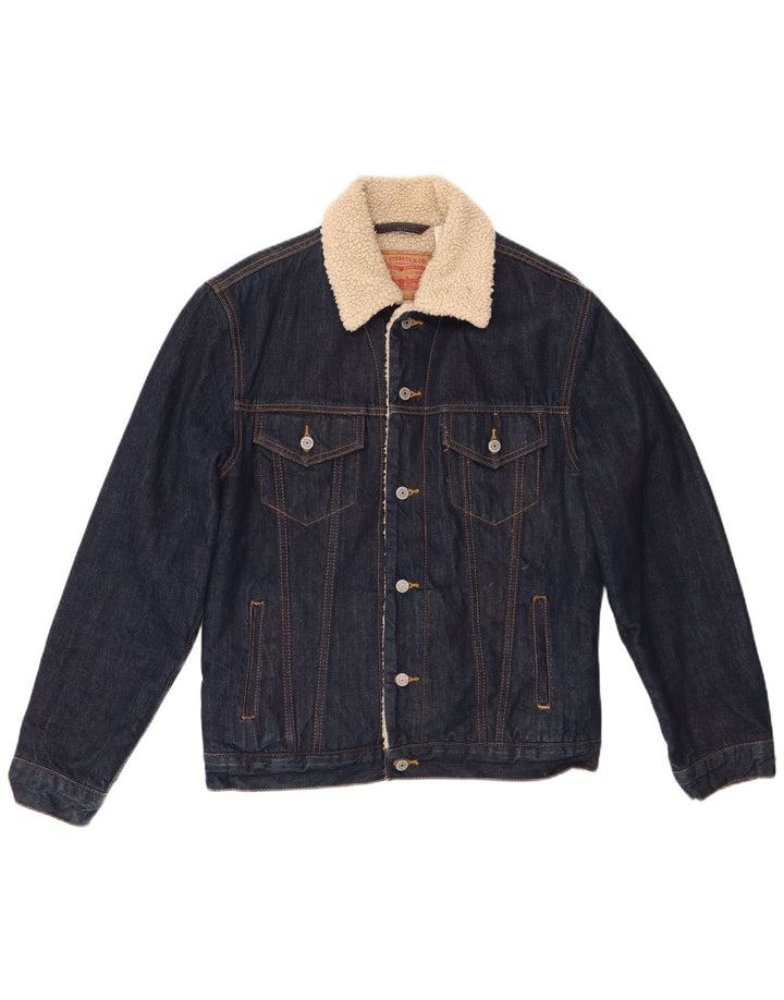 Ανδρικό τζιν μπουφάν Levi's Sherpa UK 38 Medium Navy Blue Cotton