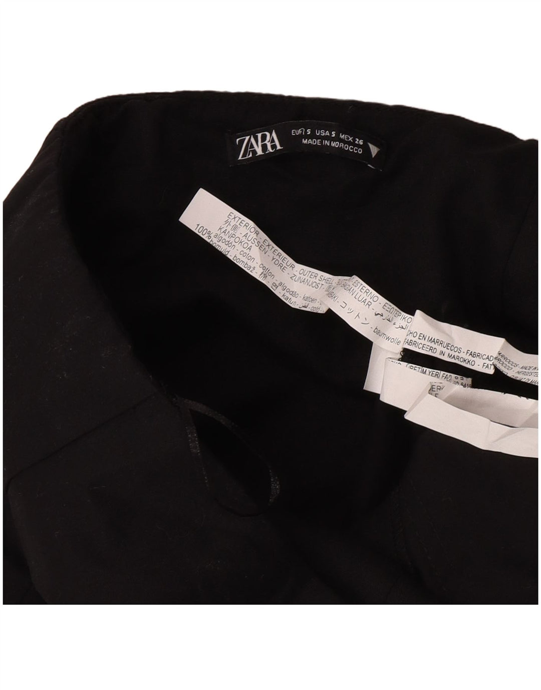 Zara γυναικεία φόρμα στράπλες UK 10 Small Black Cotton