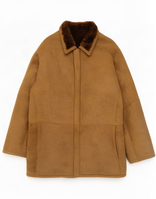 Vintage Ανδρικό Shearling Jacket IT 50 Large Brown