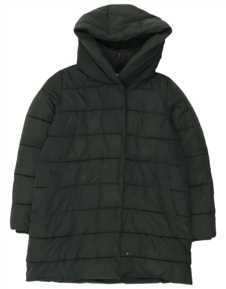 Hobbs Γυναικείο παλτό με κουκούλα UK 14 Large Green Polyester
