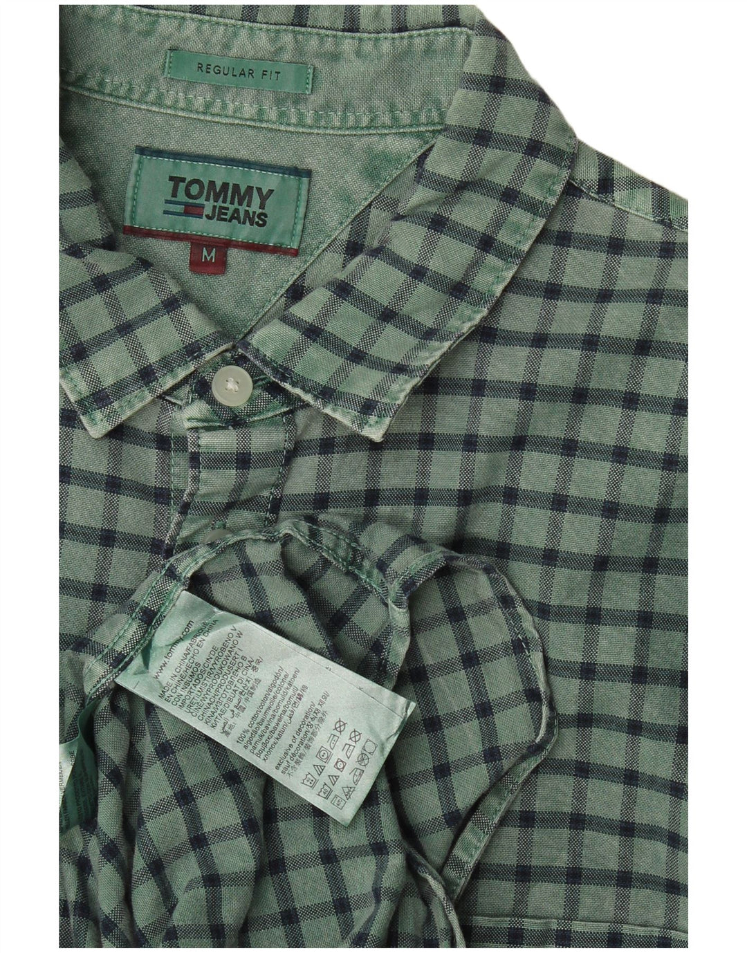 Ανδρικό πουκάμισο Tommy Hilfiger με κανονική εφαρμογή, μεσαίο πράσινο βαμβακερό
