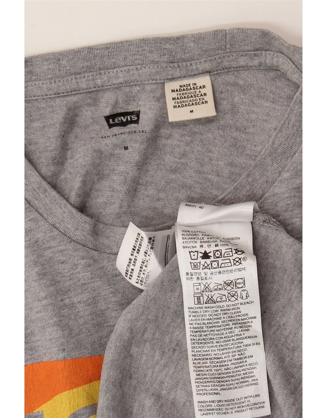 Ανδρικό γραφικό T-Shirt LEVI'S Τοπ μεσαίου γκρι βαμβακερό