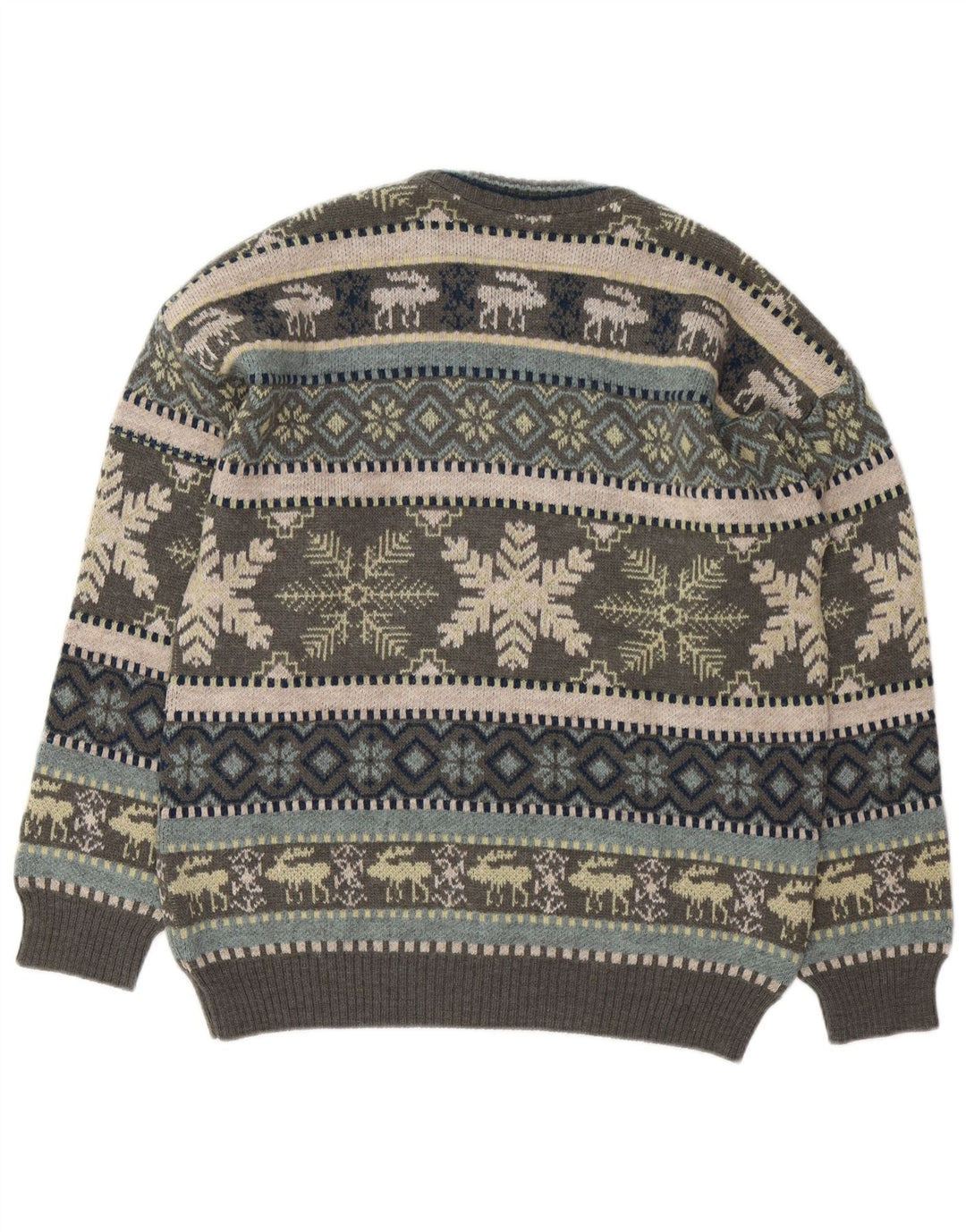 Ανδρικό πουλόβερ Liberti Crew Neck Jumper Medium Grey Fair Isle Wool