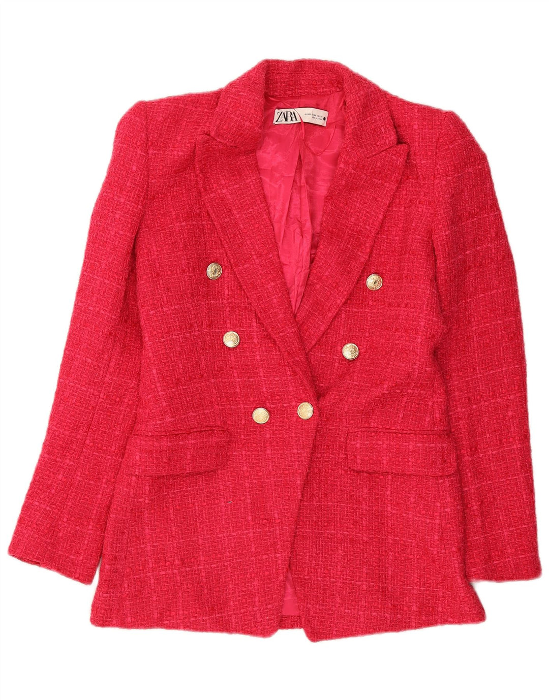 Zara Γυναικείο σακάκι Blazer με διπλό στήθος UK 6 XS Pink Check