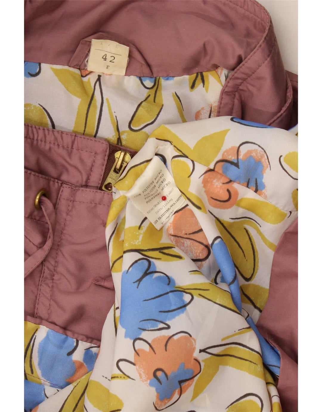 Vintage Γυναικείο Oversized Μπουφάν Parka EU 42 Μεγάλο Ροζ Πολυεστέρας