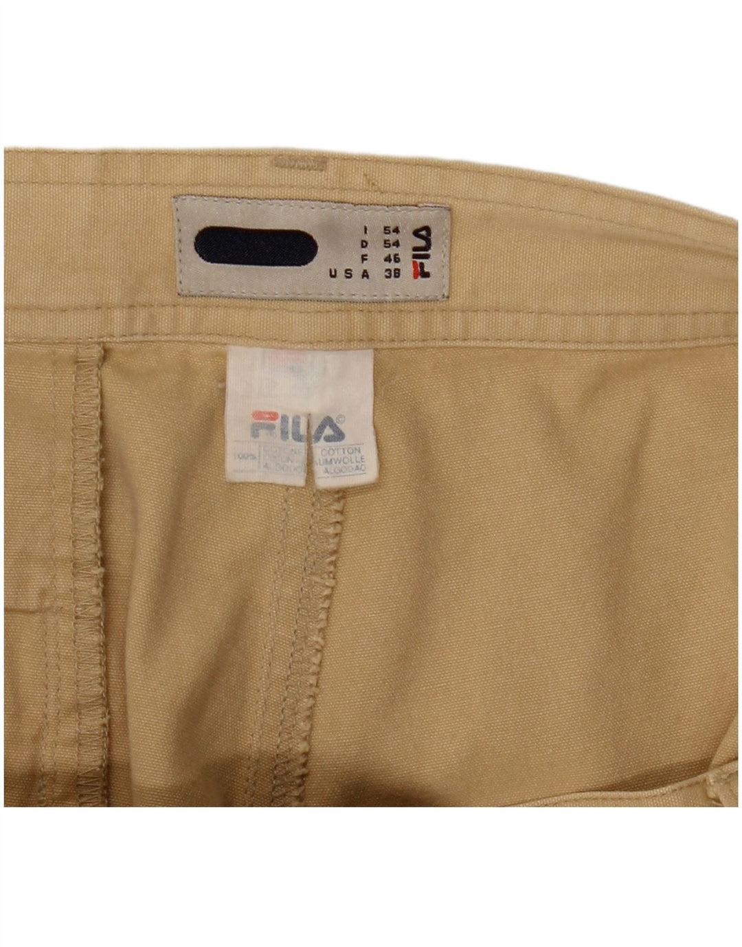 Fila Ανδρικό ίσιο παντελόνι Cargo W38 L29 Μπεζ βαμβακερό
