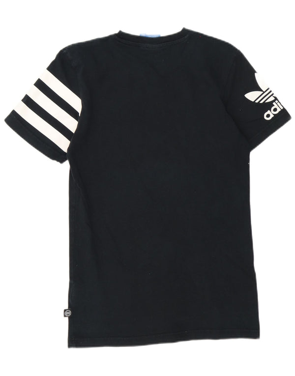 Ανδρικό γραφικό T-Shirt Adidas Top Μικρό μαύρο βαμβακερό