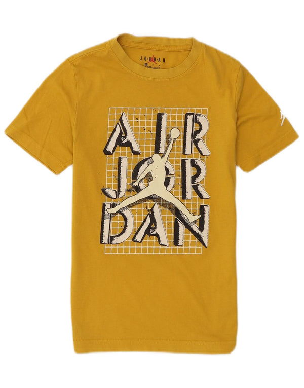 Jordan Boys Graphic T-Shirt Top 10-11 ετών, μεσαίο κίτρινο βαμβακερό