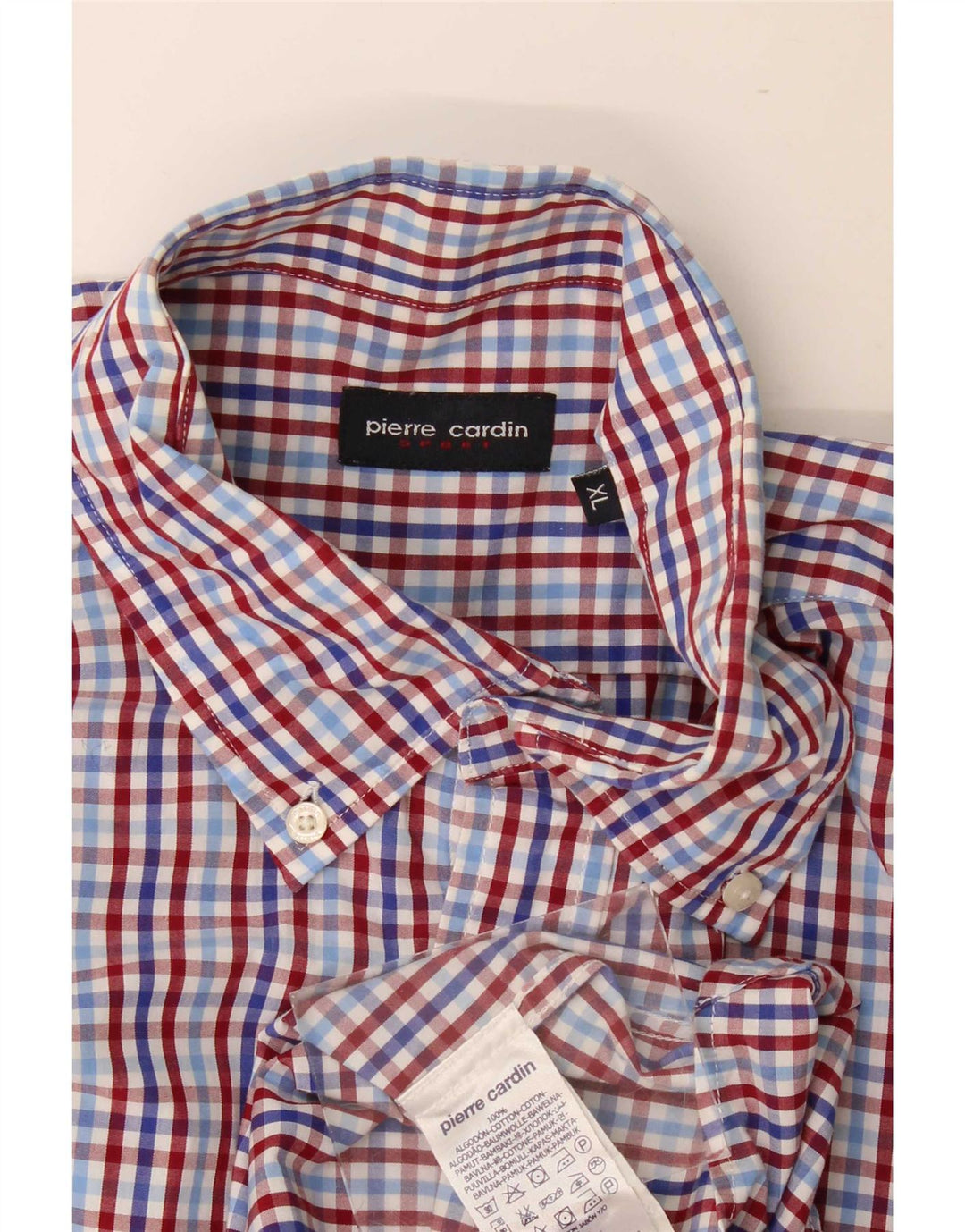Pierre Cardin Ανδρικό πουκάμισο XL Πολύχρωμο βαμβακερό Gingham