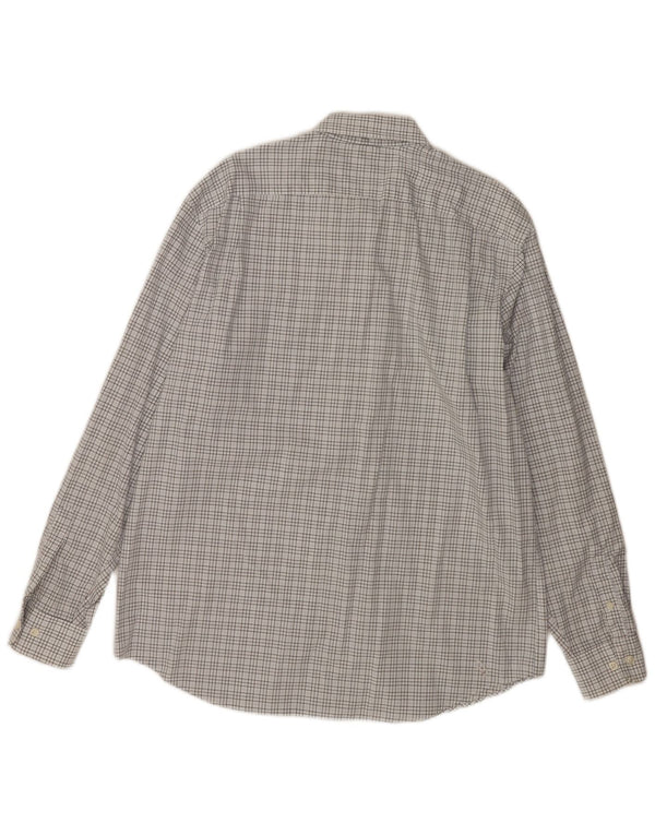 Nautica Mens Shirt Large White Check Cotton