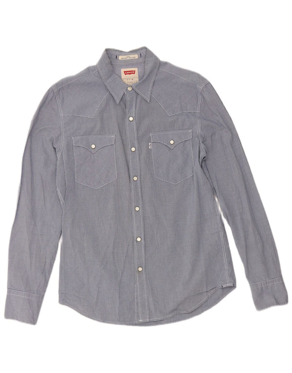 Ανδρικό πουκάμισο Levi's Slim Fit Small Navy Blue Gingham Cotton