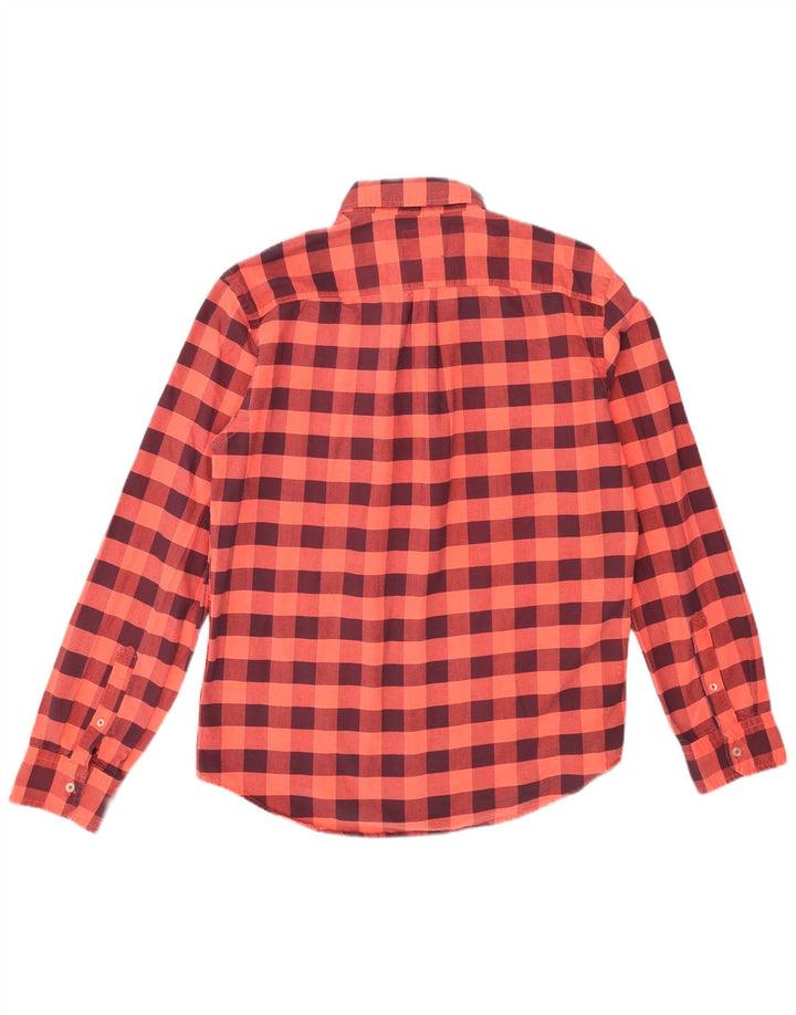 Ανδρικό πουκάμισο American Eagle Outfitters XL Orange Gingham Cotton