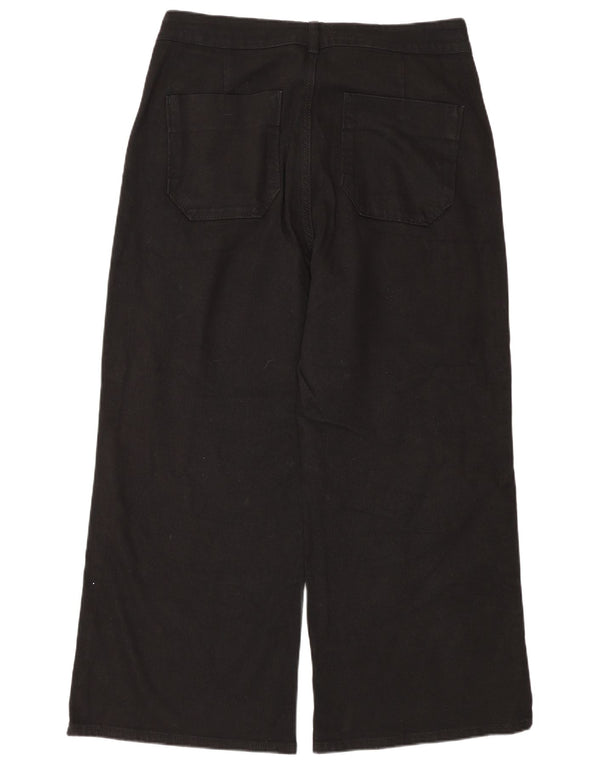 Zara γυναικείο ψηλό ψηλό φαρδύ τζιν πόδι EU 44 XL W34 L26 Μαύρο