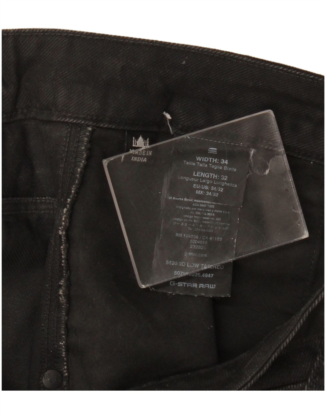Ανδρικό τζιν κωνικό G-Star W34 L32 Μαύρο βαμβακερό
