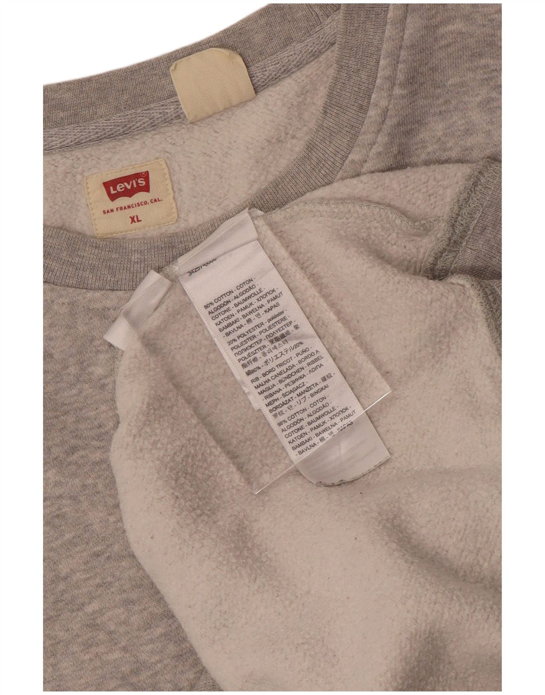 LEVI'S Γυναικείο φούτερ μεγάλου μεγέθους Jumper UK 18 XL Γκρι βαμβακερό