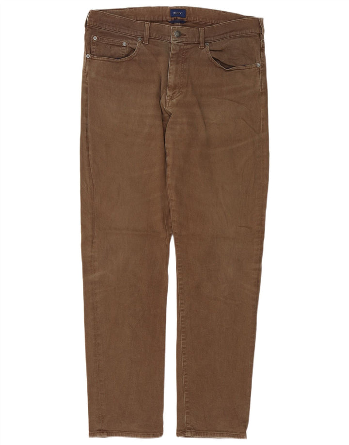 Ανδρικό Gant Regular Fit Casual Παντελόνι W36 L34 Καφέ