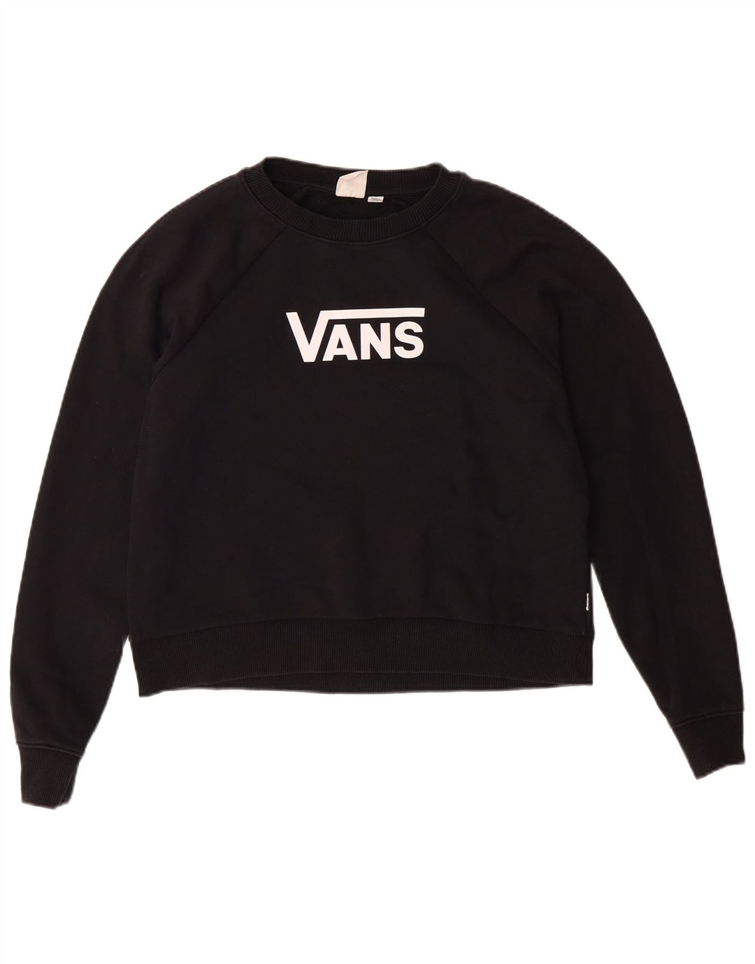 Γυναικεία VANS Crop Oversized γραφική φούτερ Jumper UK 10 Small Black