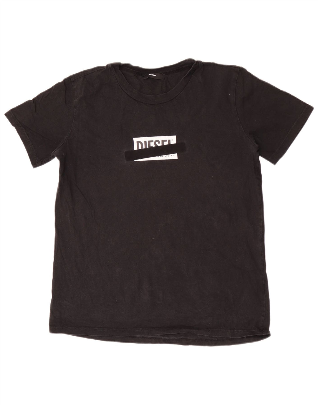 Ανδρικό γραφικό T-Shirt Diesel Top μεγάλο μαύρο βαμβακερό