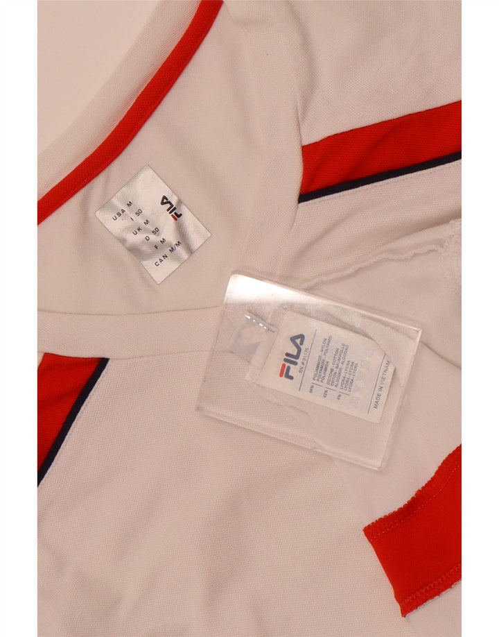 Ανδρικό T-Shirt Fila Top Medium White Colorblock Polyamide