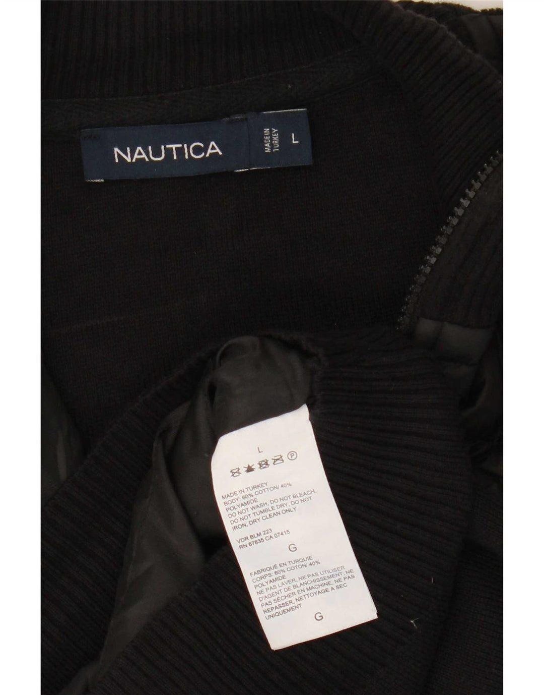 Ανδρικό πουλόβερ Nautica Ζακέτα μεγάλο μαύρο βαμβακερό