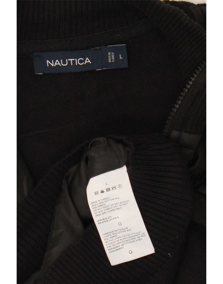 Ανδρικό πουλόβερ Nautica Ζακέτα μεγάλο μαύρο βαμβακερό