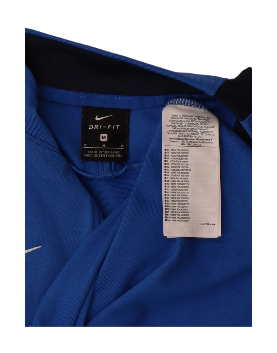 NIKE Womens Dri Fit Zip Neck Top Long Sleeve UK 14 Medium Blue Polyester Vintage Nike and Second-Hand Nike from Messina Hembry 