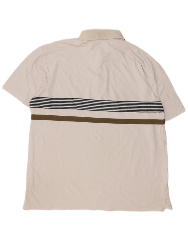Murphy & Nye Mens Sailmakers Rugby Polo Shirt 2XL Λευκό ριγέ βαμβακερό