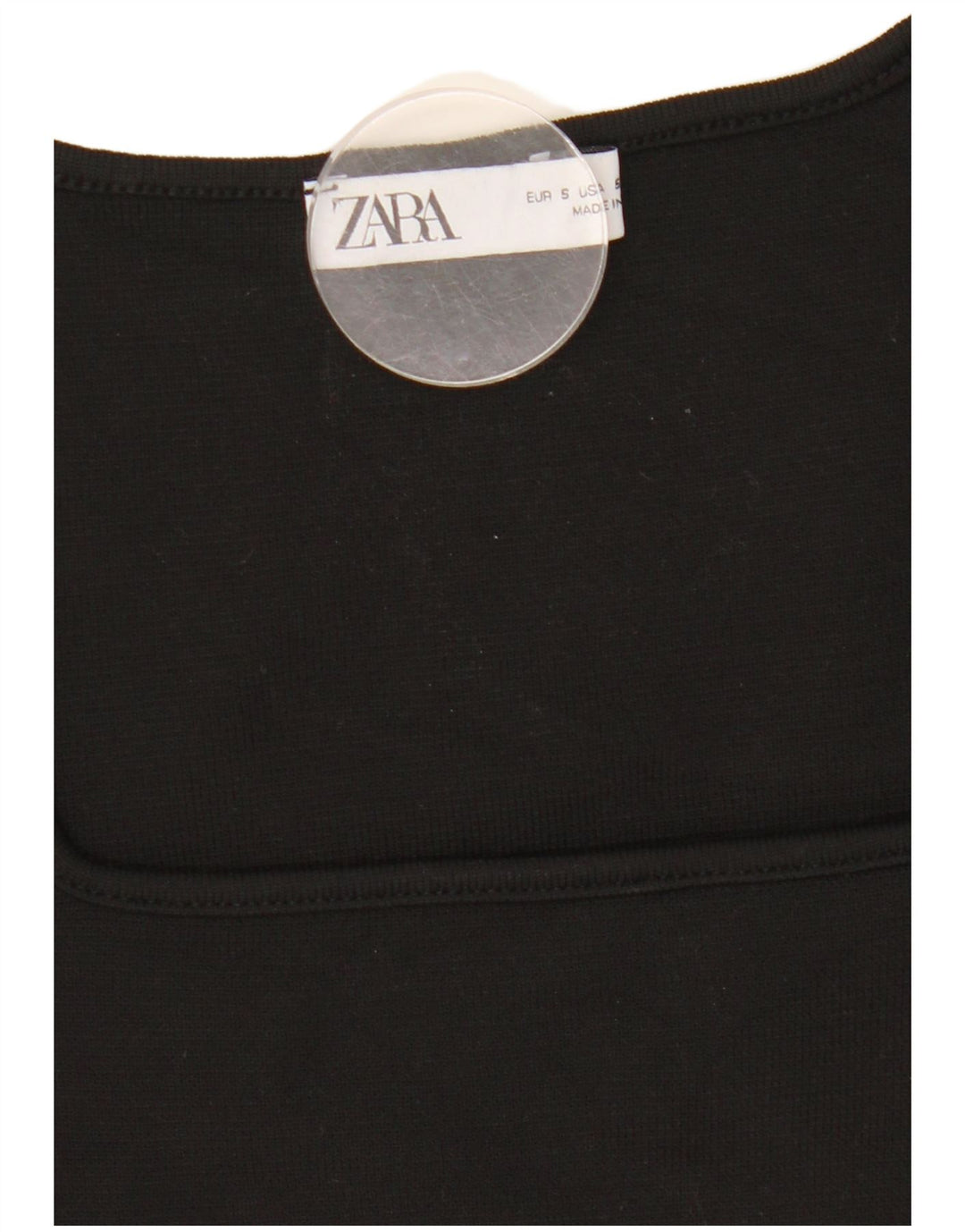 Zara Γυναικείο Crop Top Μακρυμάνικο UK 8 Small Black