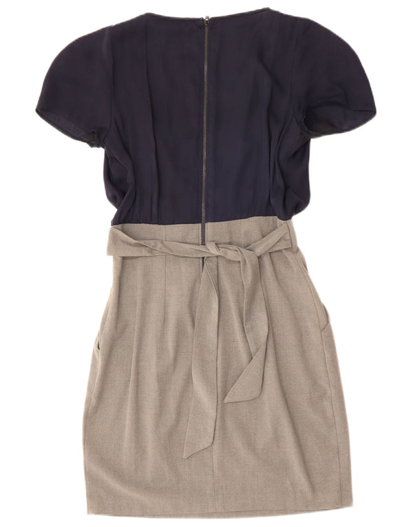 Ντουλάπα Γυναικείο φόρεμα UK 10 Small Navy Blue Colourblock Πολυεστέρας