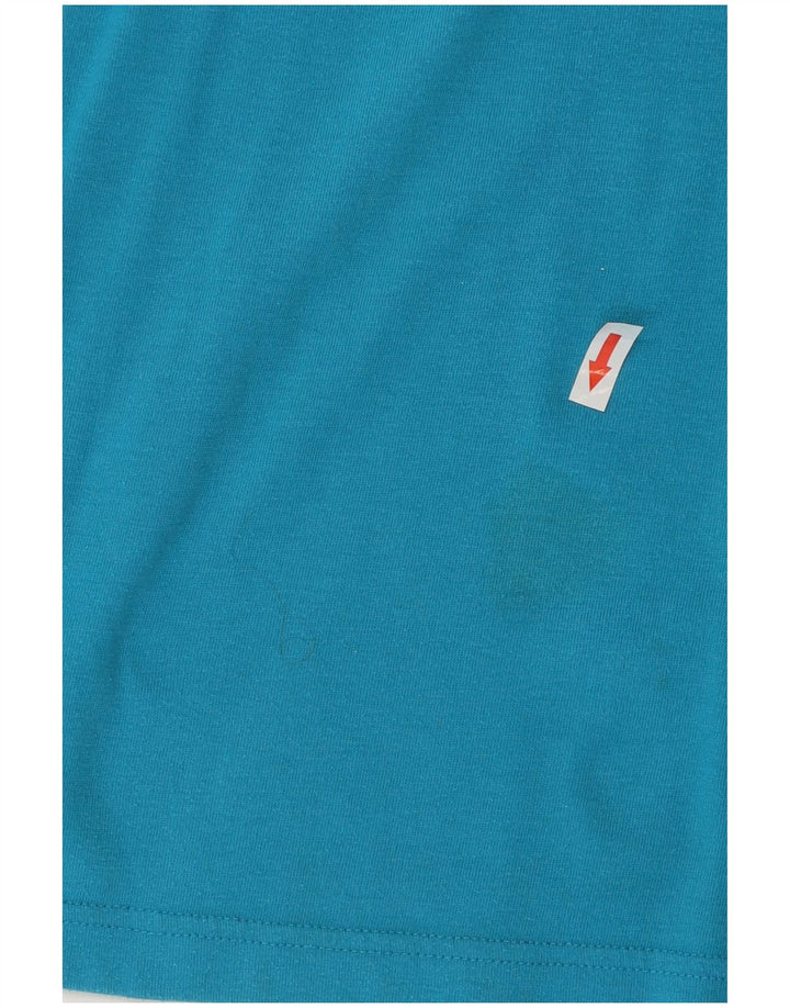 Adidas Boys Graphic T-Shirt Top 15-16 Years Blue Polyester