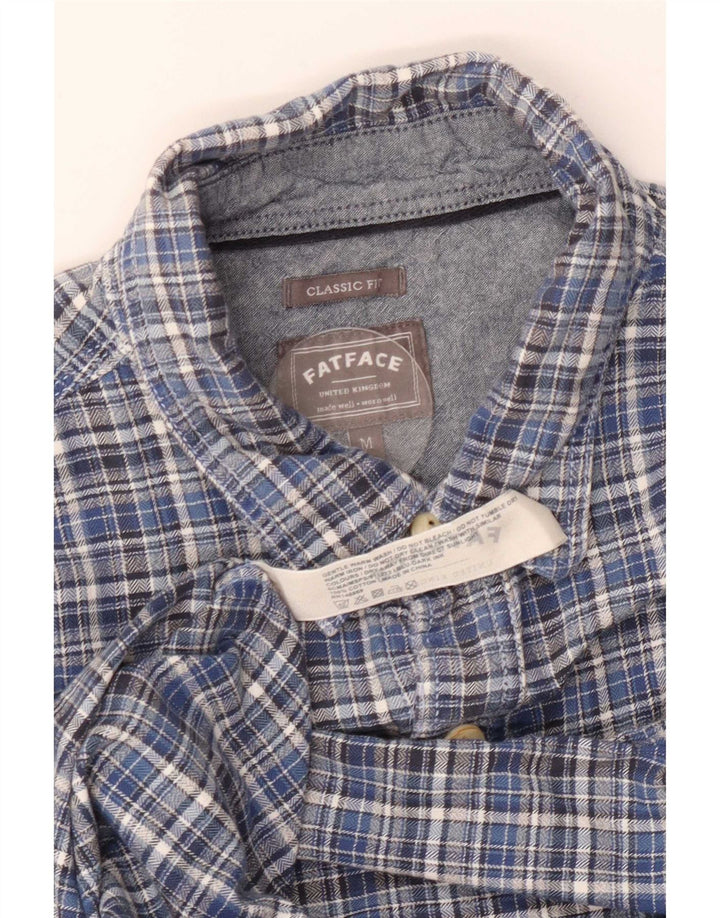 Fat Face Ανδρικό πουκάμισο Classic Fit Flannel καρό, μεσαίο μπλε βαμβακερό
