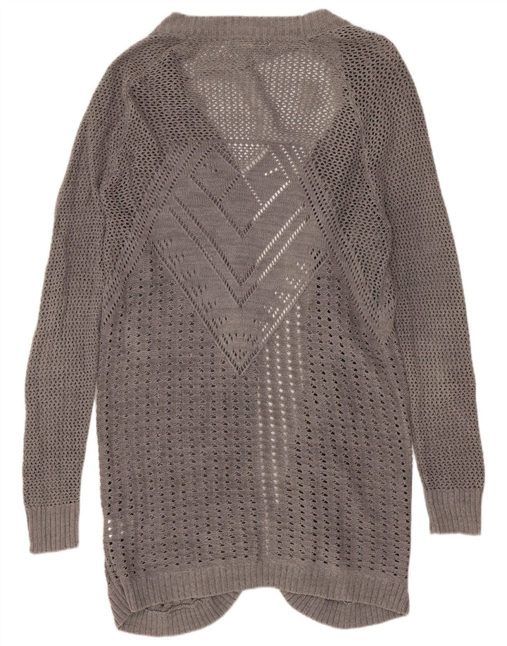 Roxy Γυναικείο πουλόβερ Longline Cardigan UK 14 μεσαίο γκρι βαμβακερό