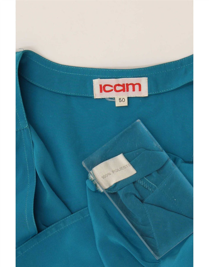 Icam Γυναικείο πουκάμισο Crop Μπλούζα IT 50 XL Blue Polyester