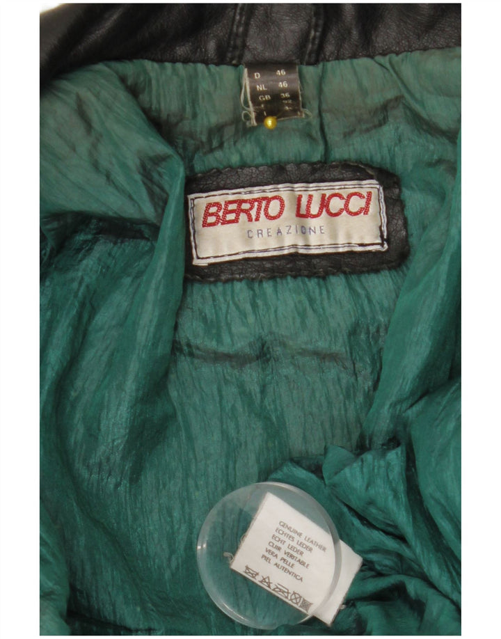 BERTO LUCCI Ανδρικό Δερμάτινο Biker Jacket UK 36 Small Black Leather