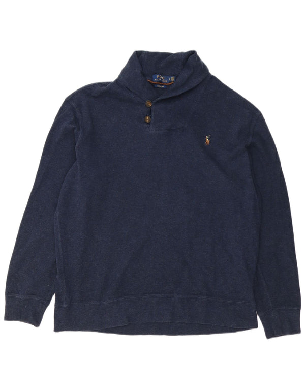 Πόλο Ralph Lauren Ανδρικό πουλόβερ με λαιμόκοψη XL Navy Blue από βαμβάκι